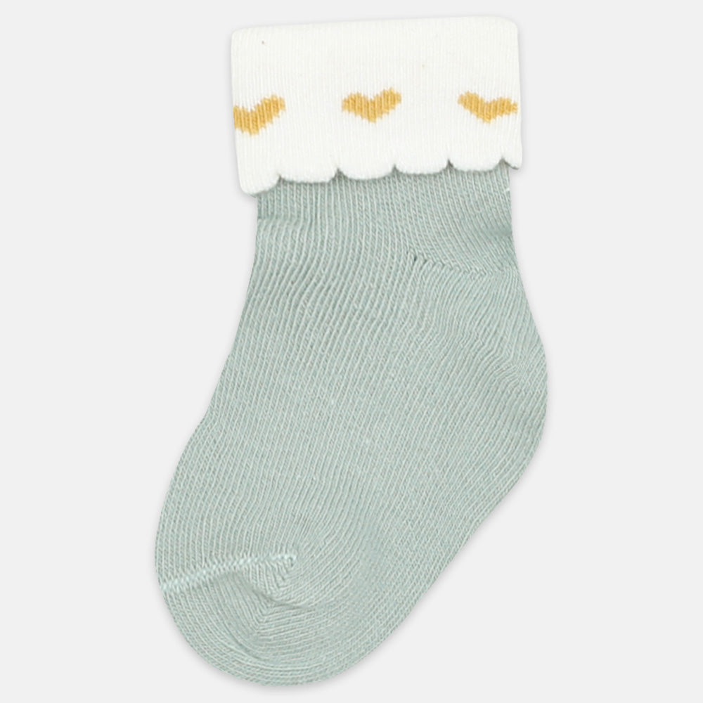GIRL SOCKS GREEN HEART