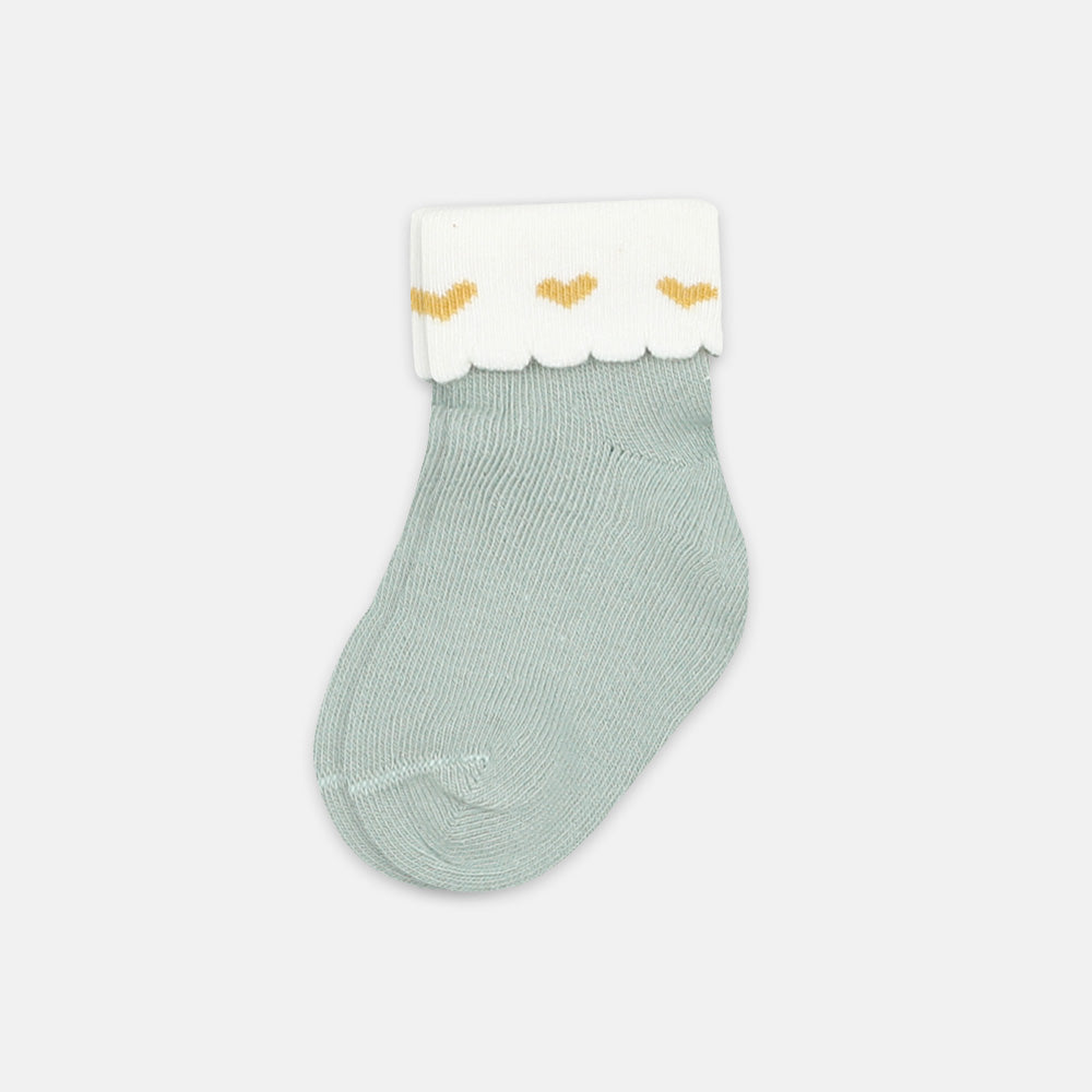 GIRL SOCKS GREEN HEART