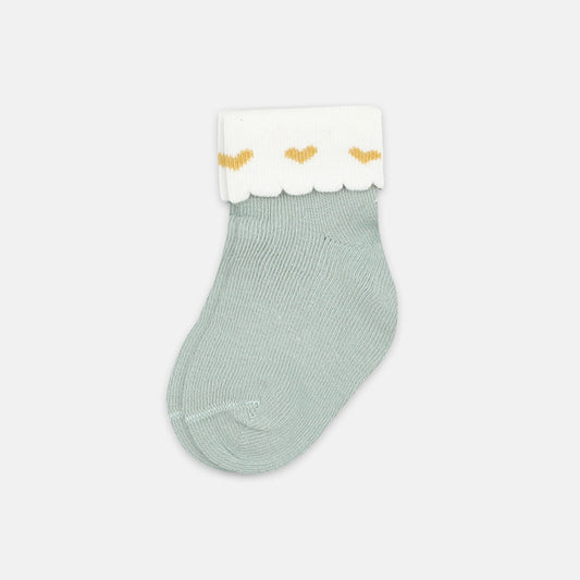 GIRL SOCKS GREEN HEART