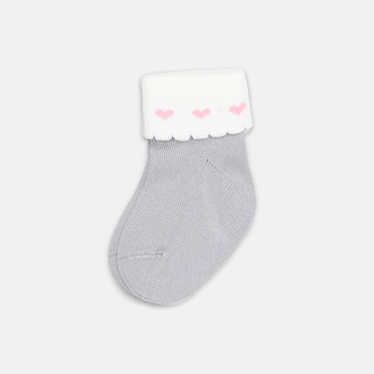 GIRL SOCKS GREY HEART