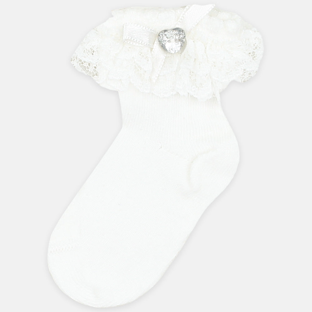 GIRL SOCKS FANCY OFF WHITE