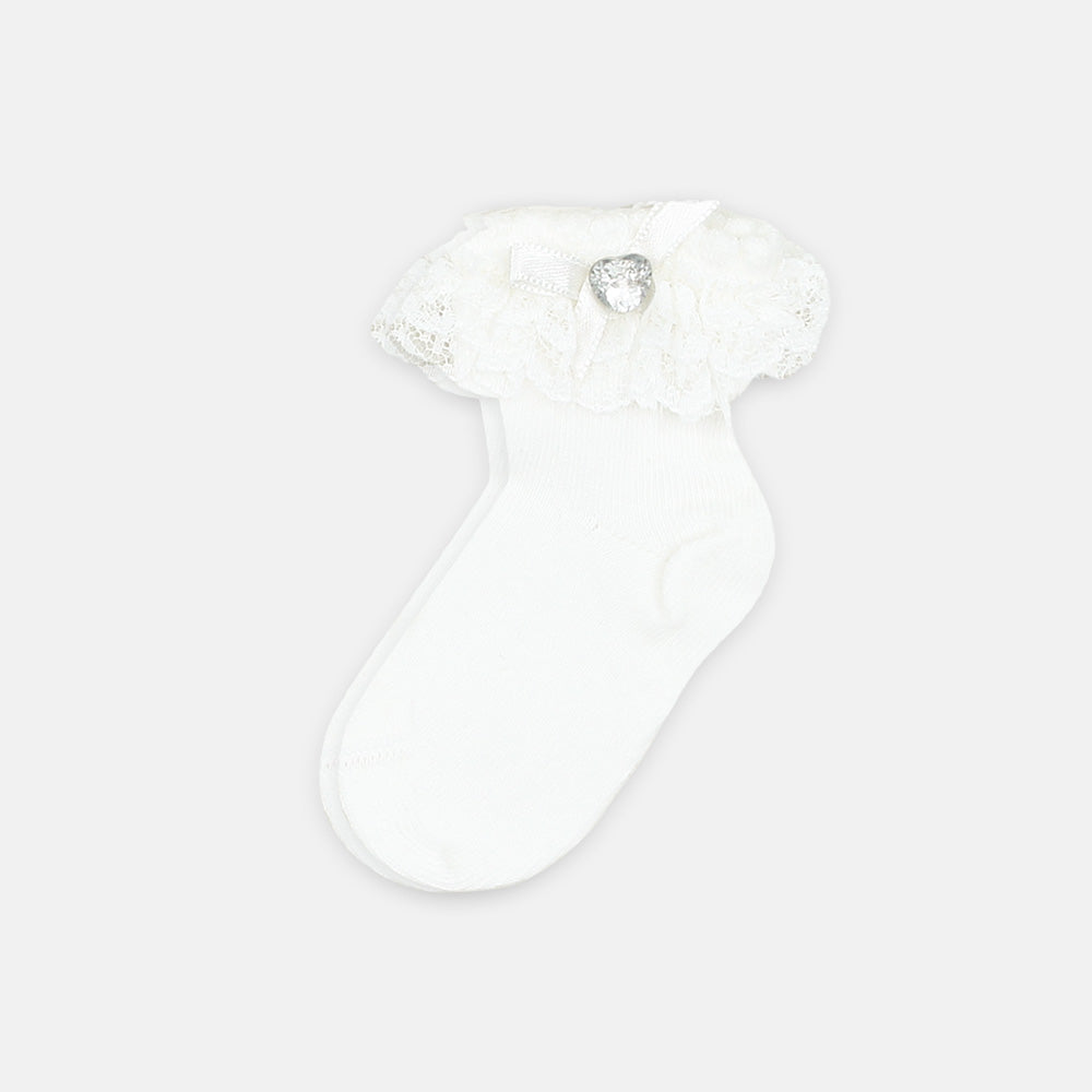 GIRL SOCKS FANCY OFF WHITE