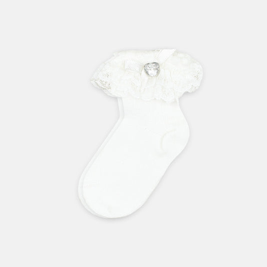 GIRL SOCKS FANCY OFF WHITE