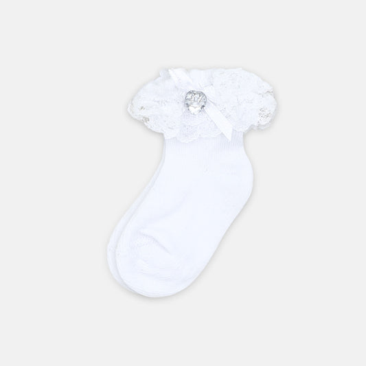 GIRL SOCKS FANCY WHITE