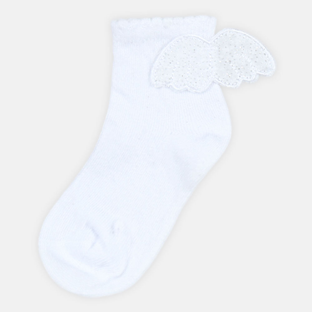 GIRL SOCKS GLITTERING ANGEL WING WHITE