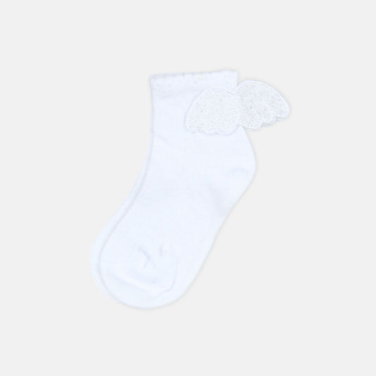 GIRL SOCKS GLITTERING ANGEL WING WHITE