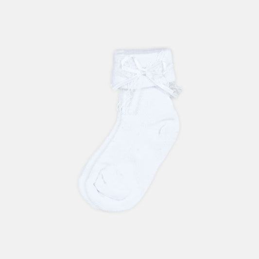 GIRL SOCKS RIBBON BOW WHITE