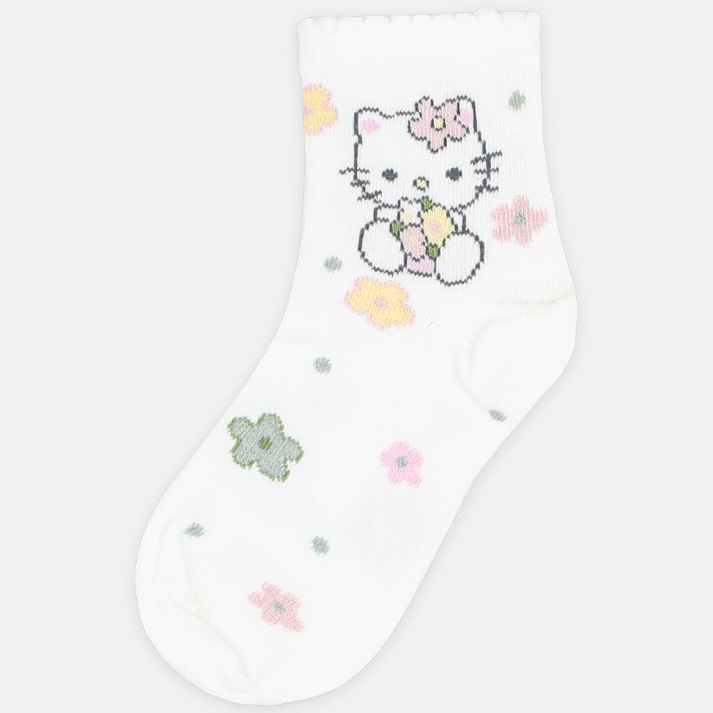 GIRL SOCKS WHITE DOODLE
