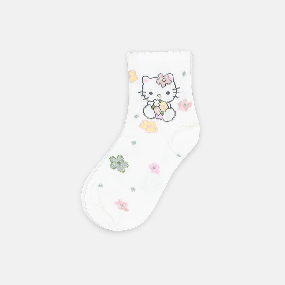 GIRL SOCKS WHITE DOODLE