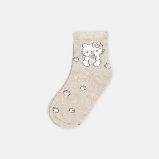GIRL SOCKS BROWN DOODLE