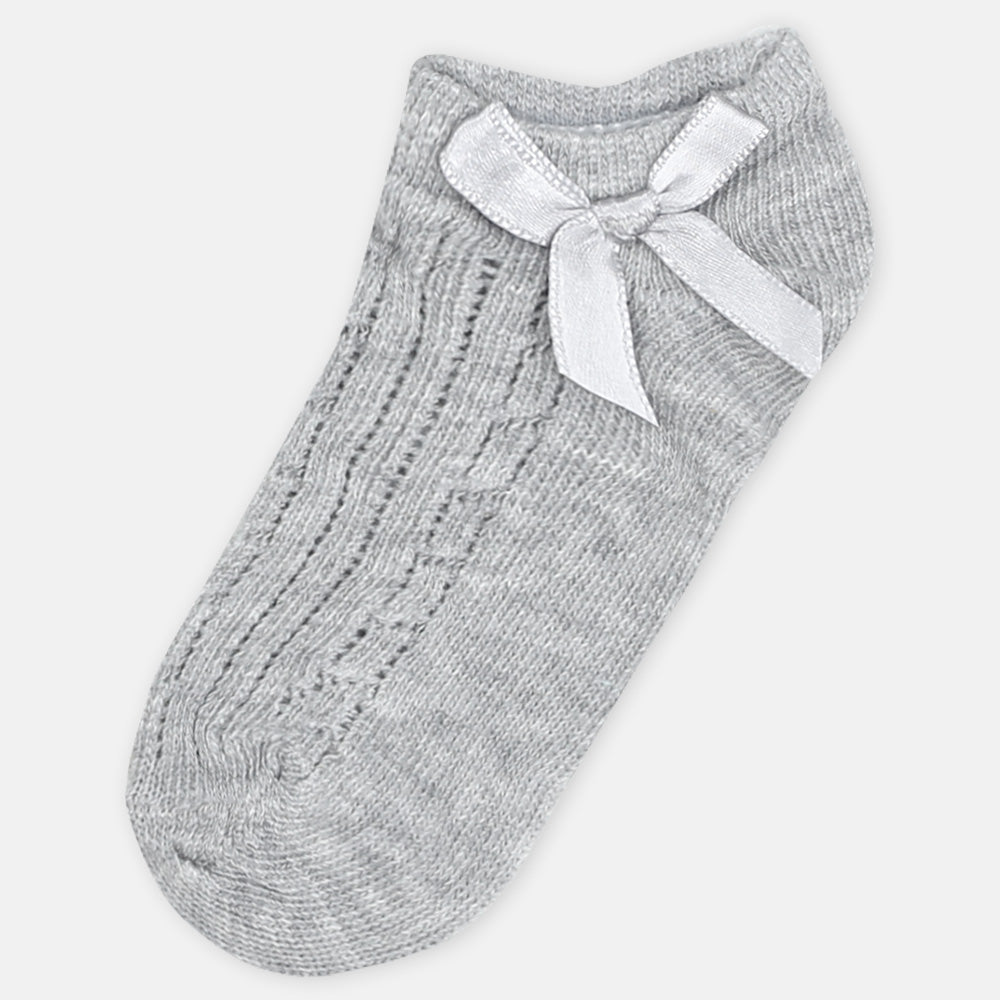 GIRL SOCKS GREY KNITTED
