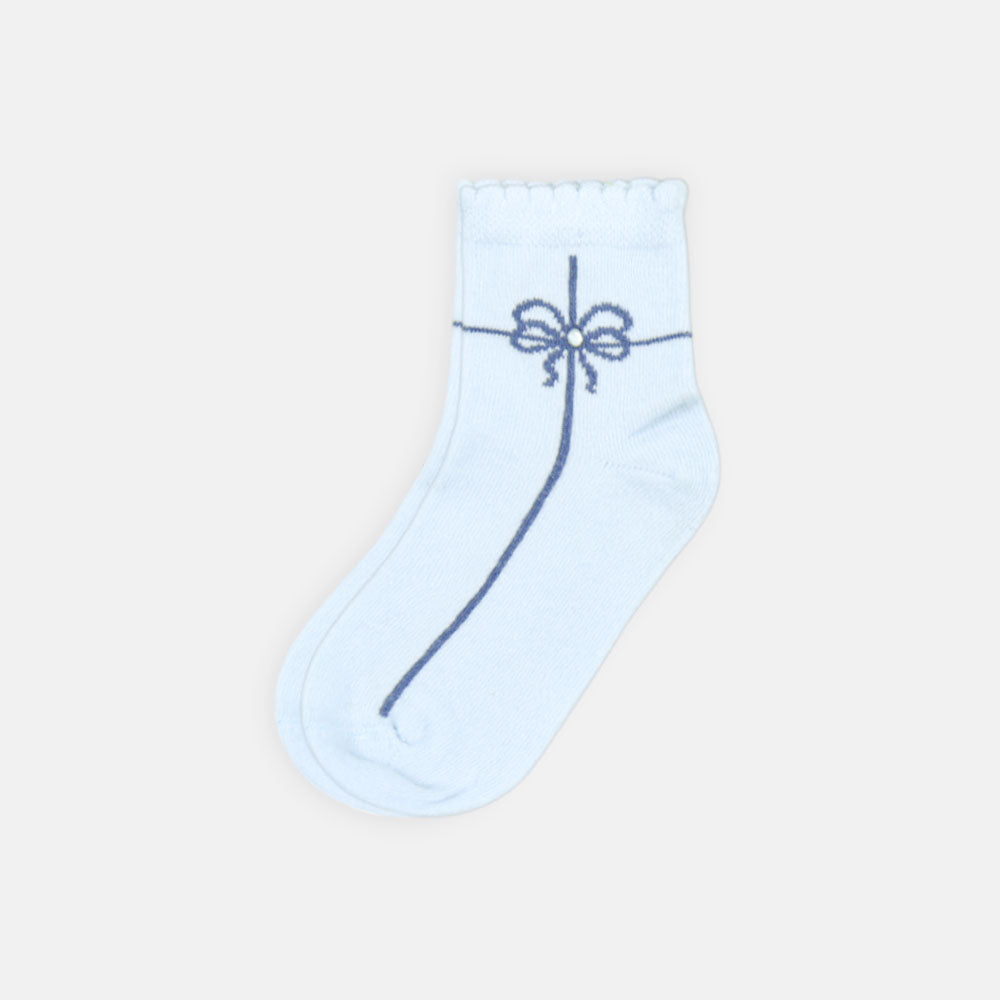 GIRL SOCKS BOW BLUE
