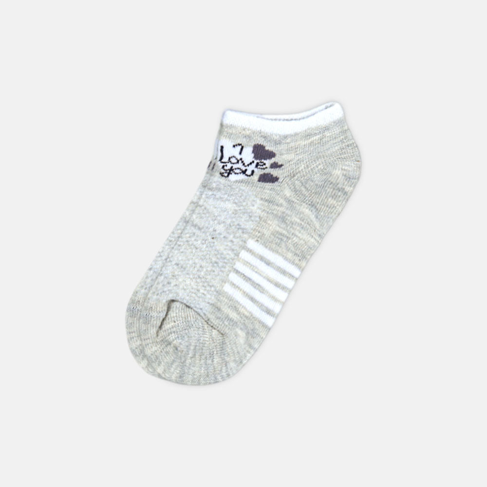 GIRL SOCKS GREY I LOVE YOU