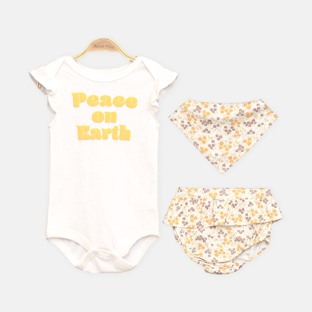 GIRL SUIT PEACE ON EARTH ROMPER SET â€“ 2 PIECE