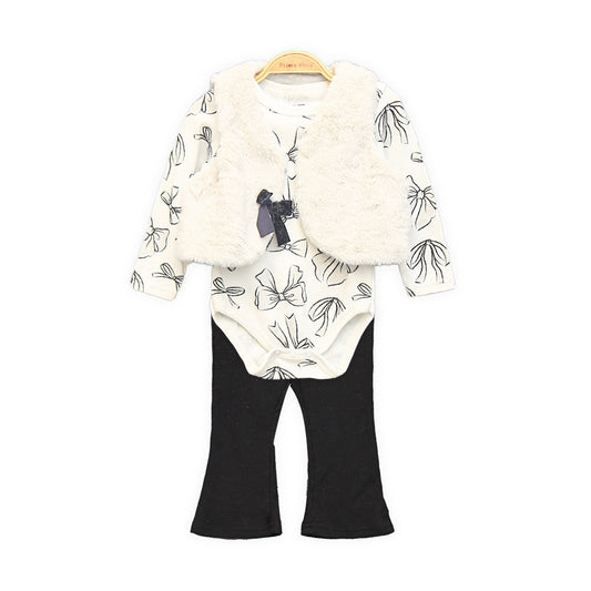 GIRL SUIT WHITE FUR & FLARE