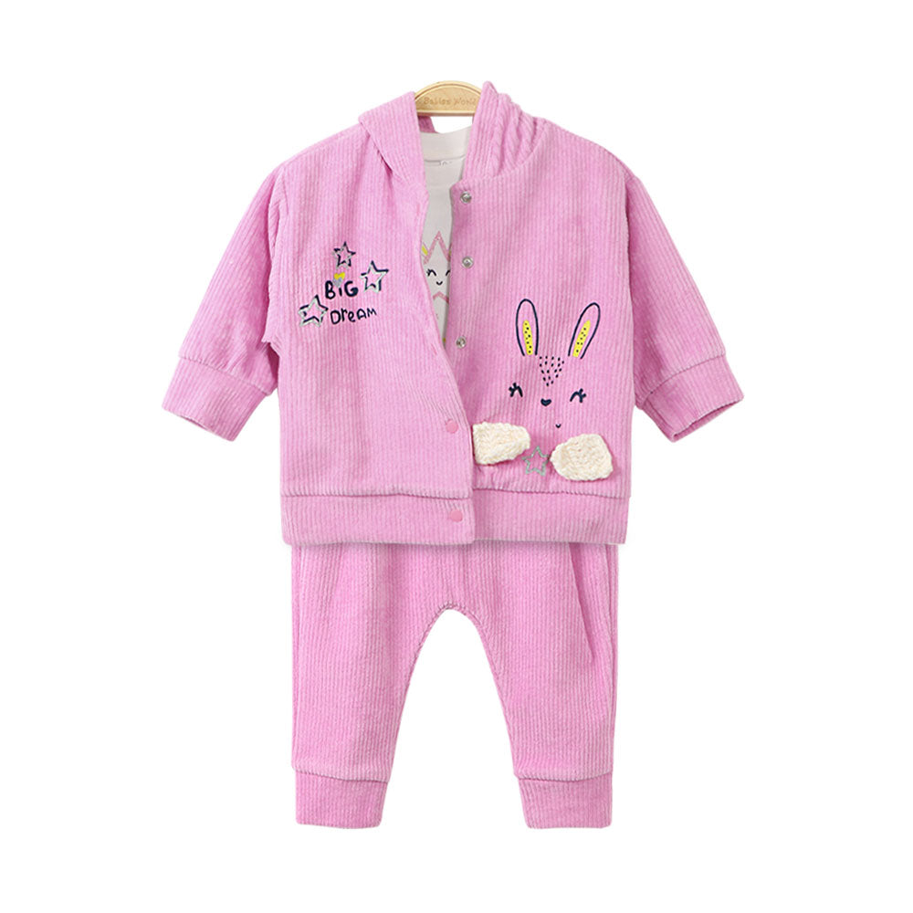 GIRL SUIT WATERMELON PINK GLITTERY BIG BUNNY DREAMS