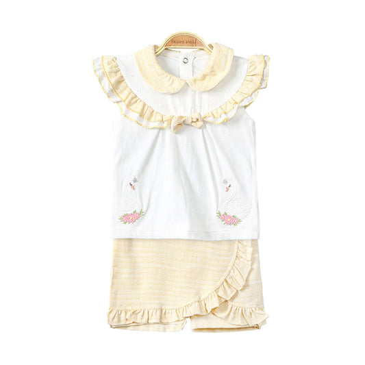 GIRL SUIT YELLOW QUEEN SWAN