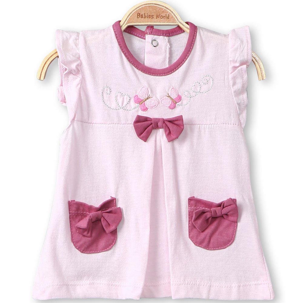GIRL SUIT PINK TINY BUTTERFLIES