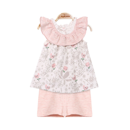 GIRL SUIT PEACH TULIP
