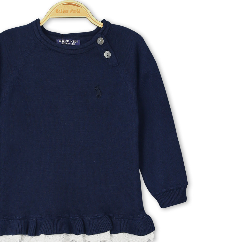 GIRL SWEATER / SWEAT T-SHIRT NAVY POLO KNITTED