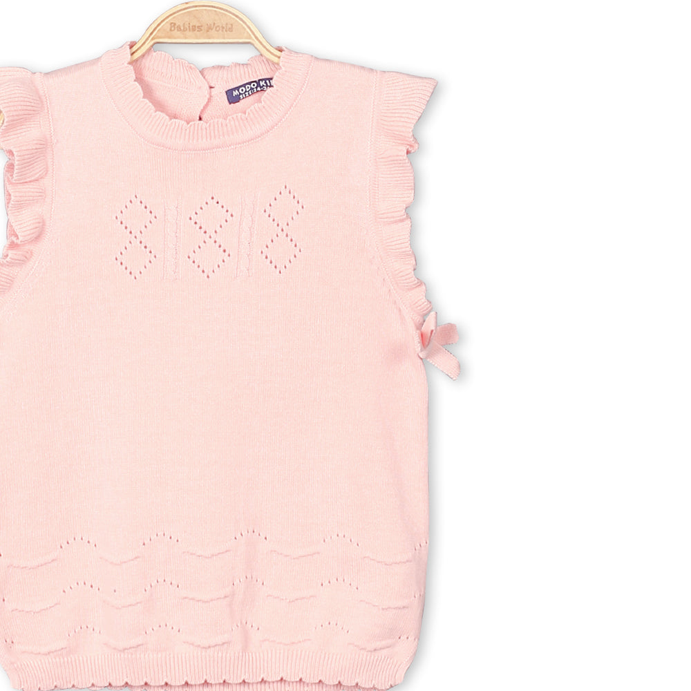 GIRL SWEATER PEACH KNITTED