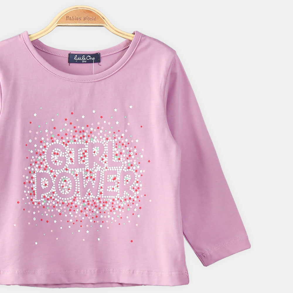 GIRL T-SHIRT LILAC GIRL POWER