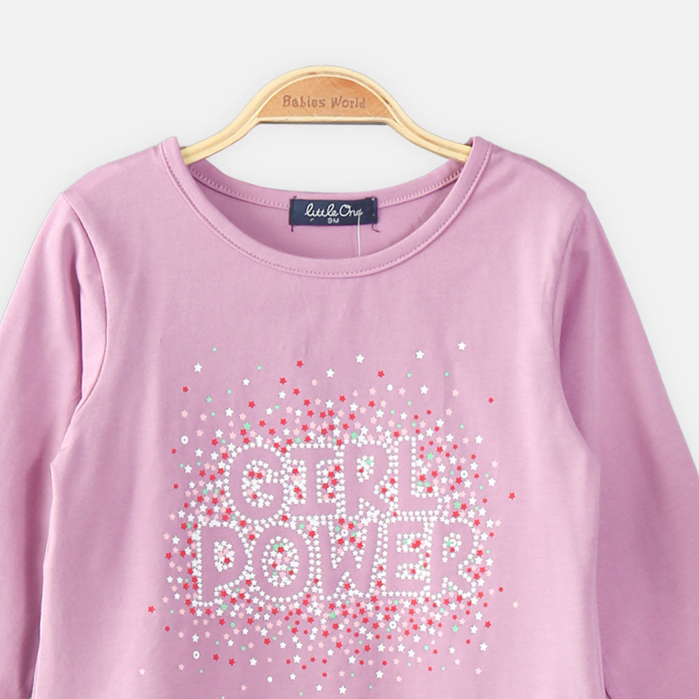 GIRL T-SHIRT LILAC GIRL POWER