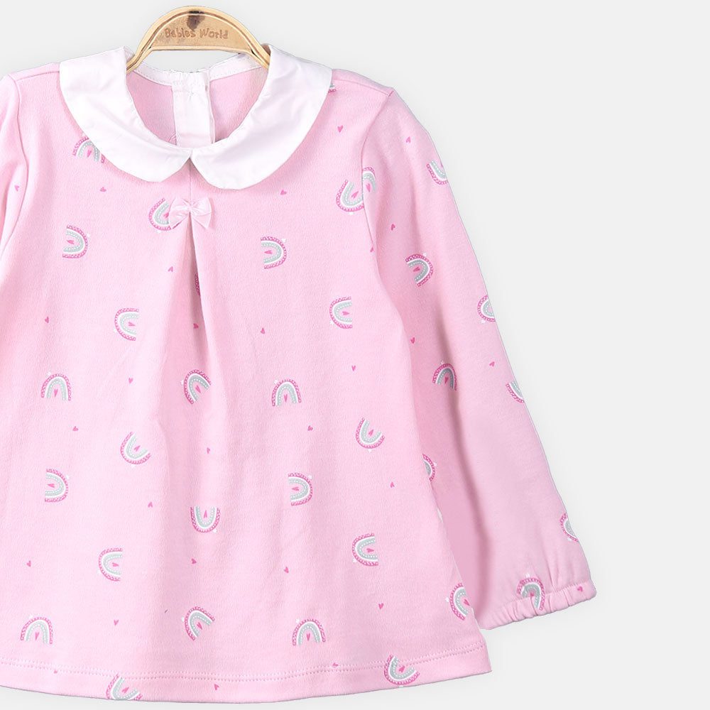 GIRL T-SHIRT PINK RAINBOW