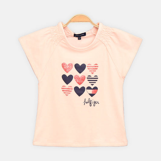 GIRL T-SHIRT TOMMY HILFIGER HEARTS