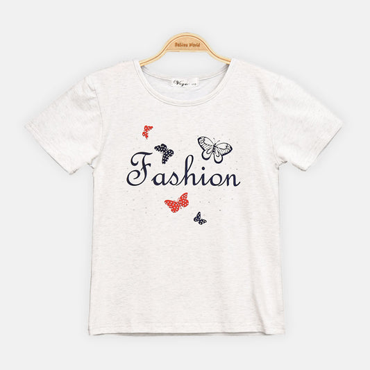 GIRL T-SHIRT BUTTERFLY FASHION