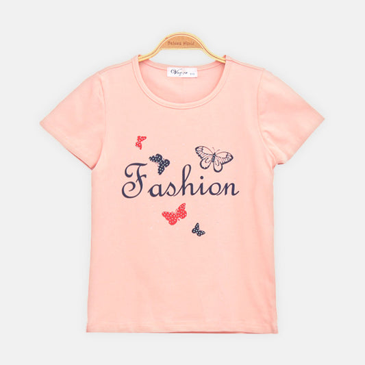 GIRL T-SHIRT BUTTERFLY FASHION