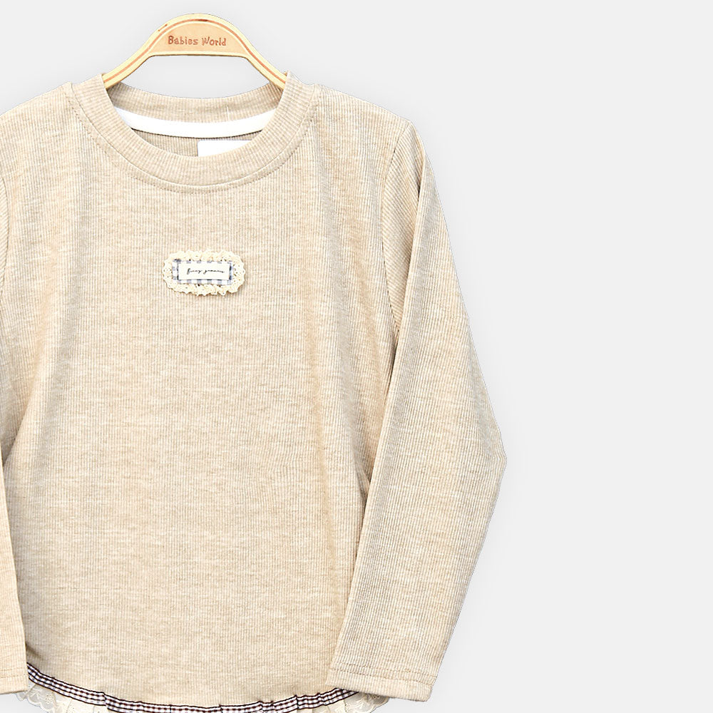 GIRL T-SHIRT VINTAGE BEIGE