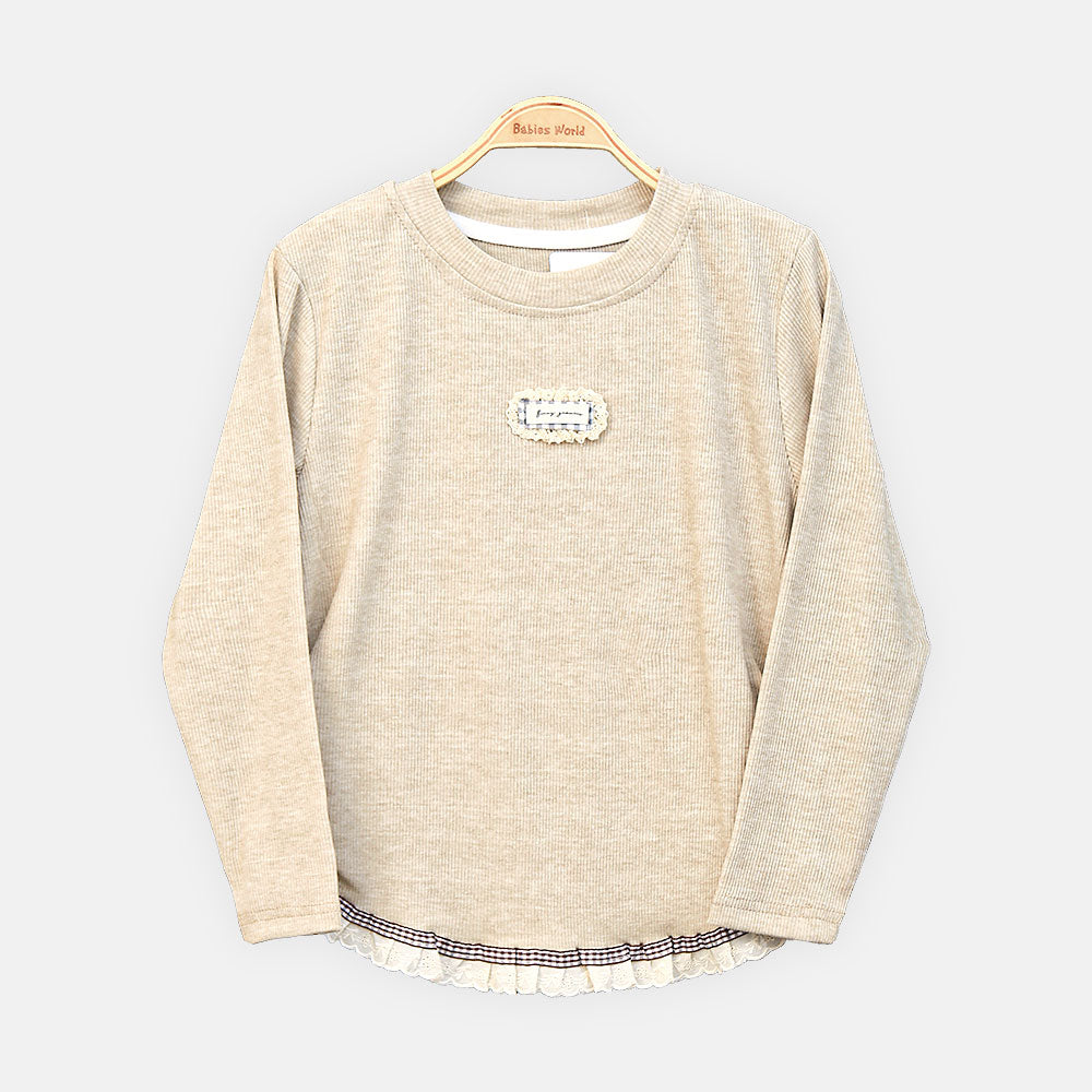 GIRL T-SHIRT VINTAGE BEIGE