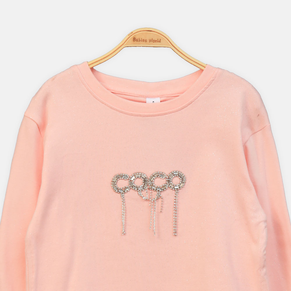 GIRL T-SHIRT LIGHT PINK EMBELLISHED