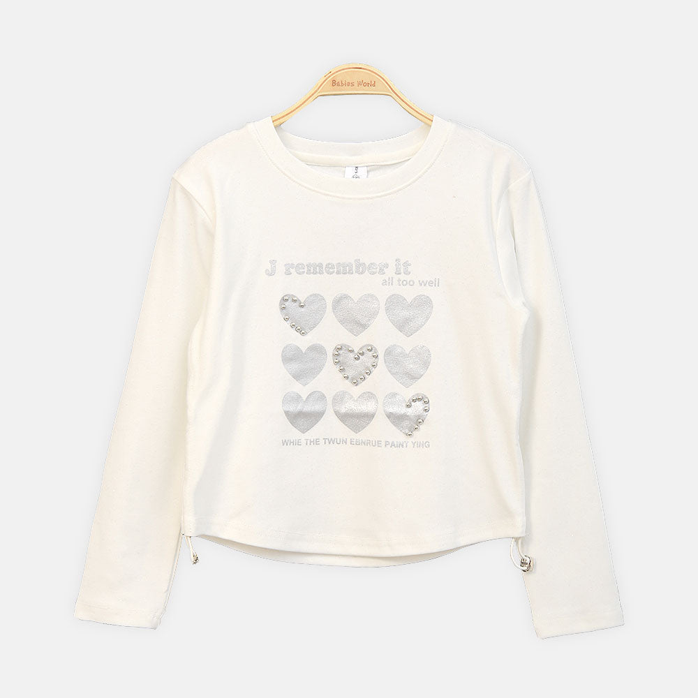 GIRL T-SHIRT WHITE HEART