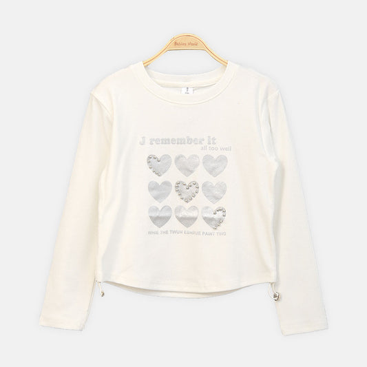 GIRL T-SHIRT WHITE HEART