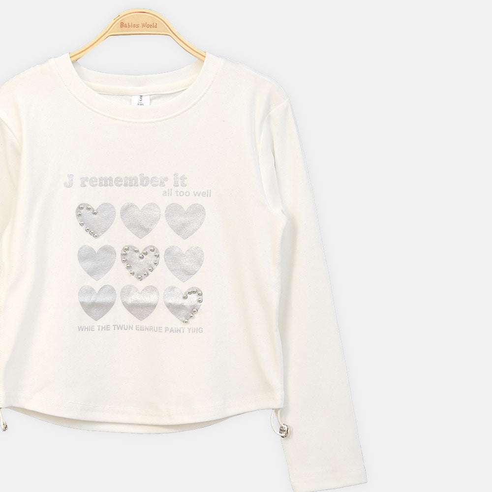 GIRL T-SHIRT WHITE HEART