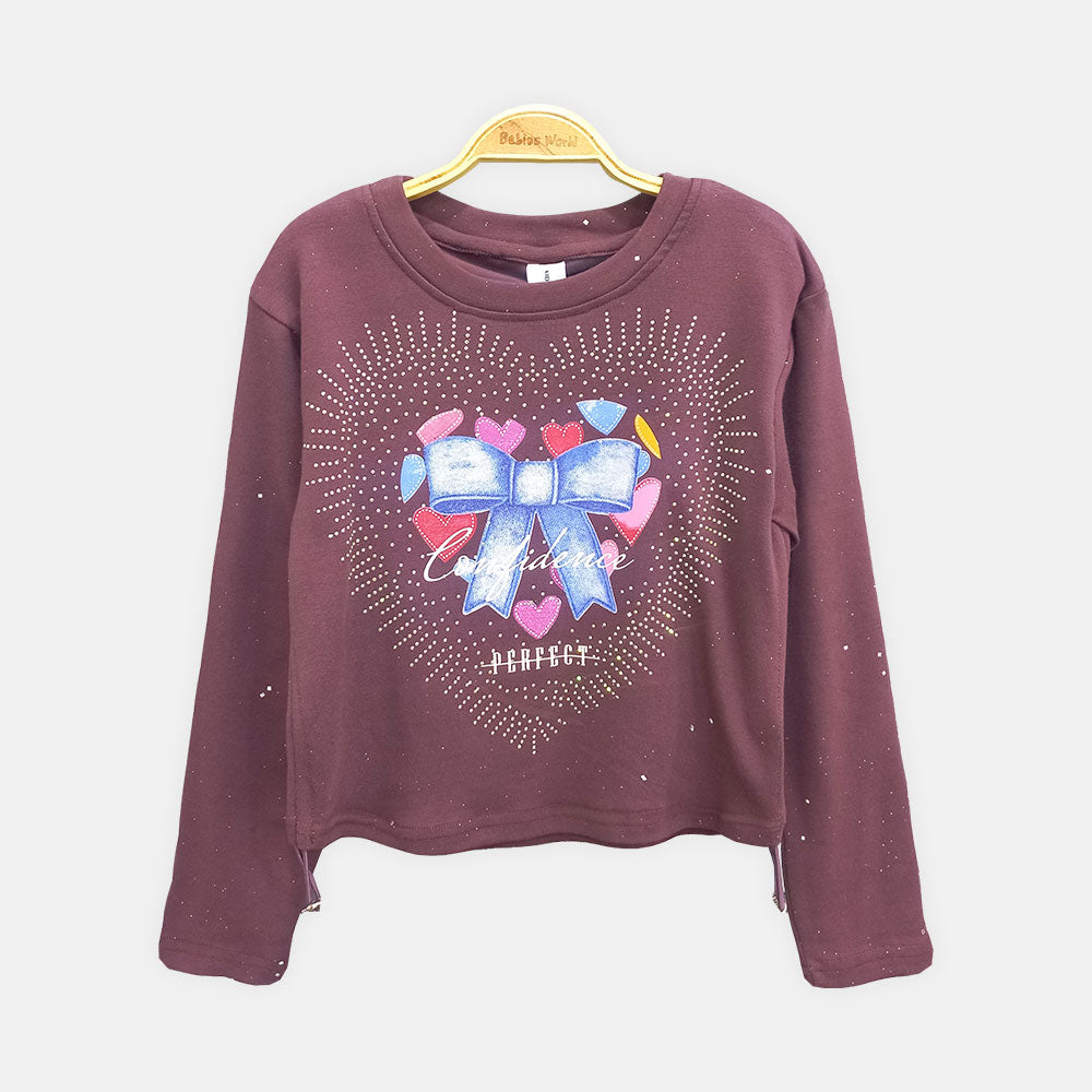 GIRL T-SHIRT BURGUNDY CONFIDENCE