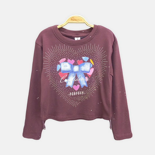 GIRL T-SHIRT BURGUNDY CONFIDENCE