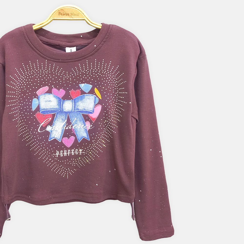 GIRL T-SHIRT BURGUNDY CONFIDENCE