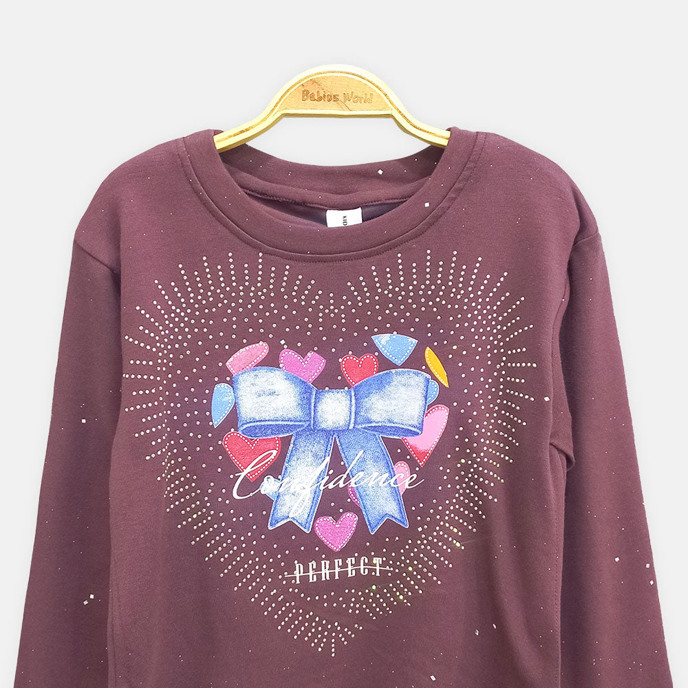 GIRL T-SHIRT BURGUNDY CONFIDENCE