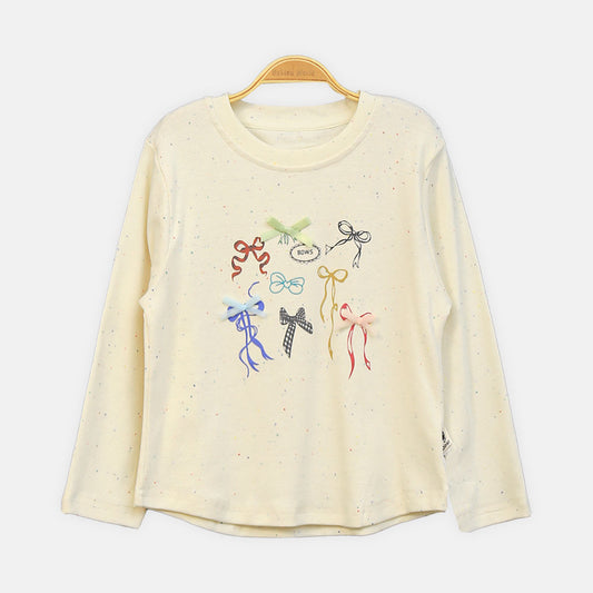 GIRL T-SHIRT RAINBOW BOW