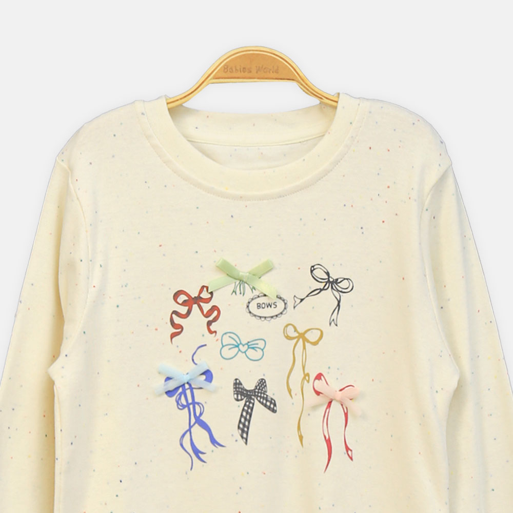 GIRL T-SHIRT RAINBOW BOW