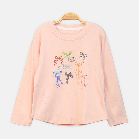 GIRL T-SHIRT RAINBOW BOW