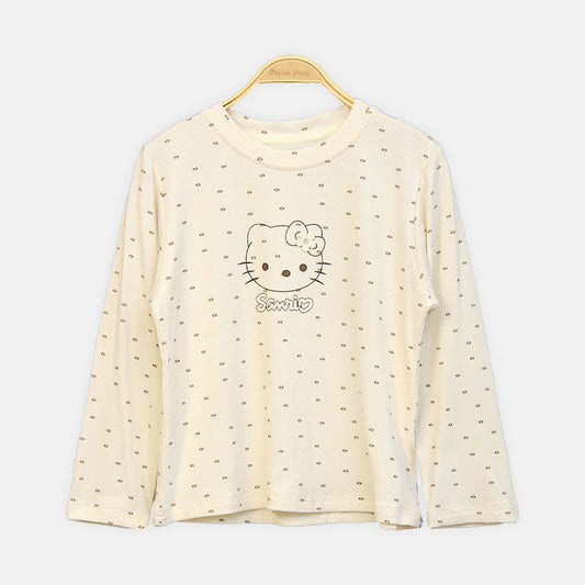 GIRL T-SHIRT HELLO KITTY EMBROIDERY