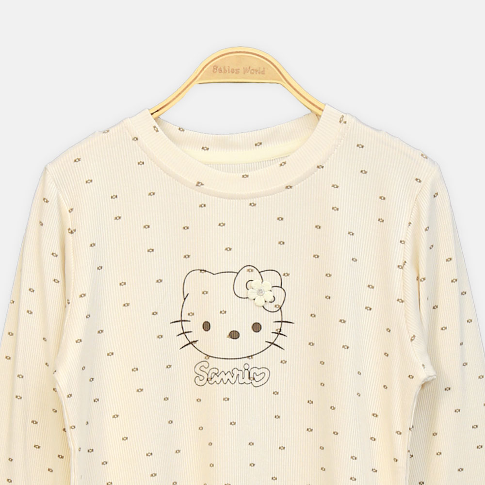 GIRL T-SHIRT HELLO KITTY EMBROIDERY