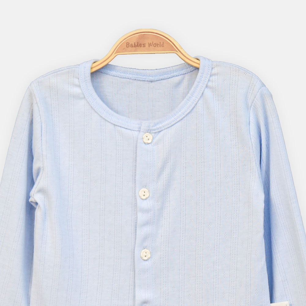 GIRL T-SHIRT BLUE LACE-TRIM CARDIGAN