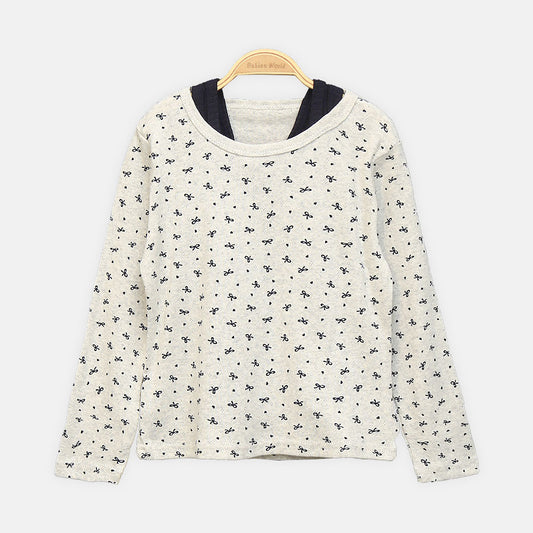 GIRL T-SHIRT BLUE PRINTED