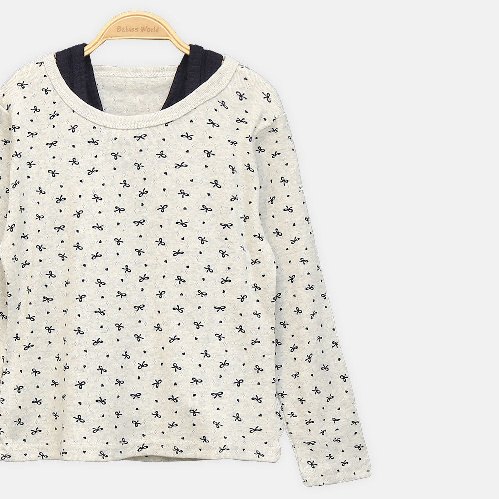 GIRL T-SHIRT BLUE PRINTED