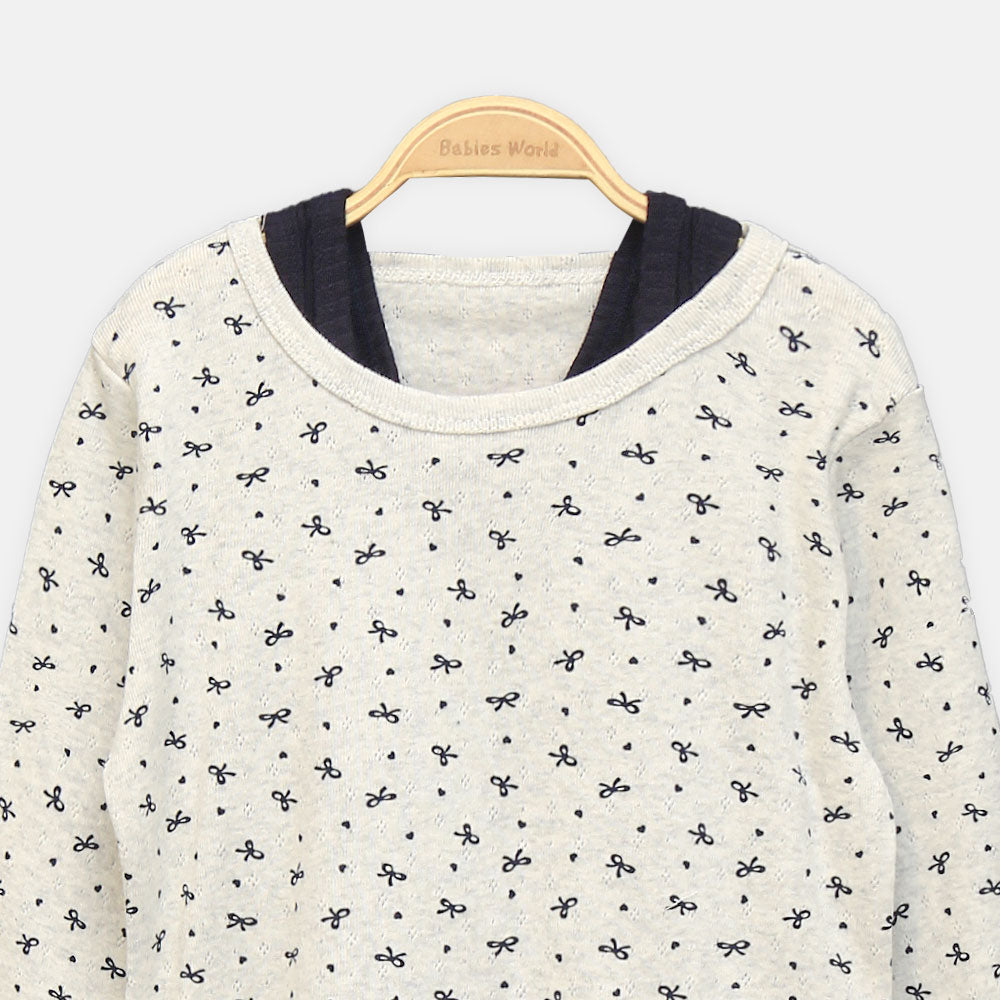 GIRL T-SHIRT BLUE PRINTED